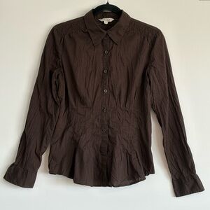 Jessica Dark Brown Collared Shirt